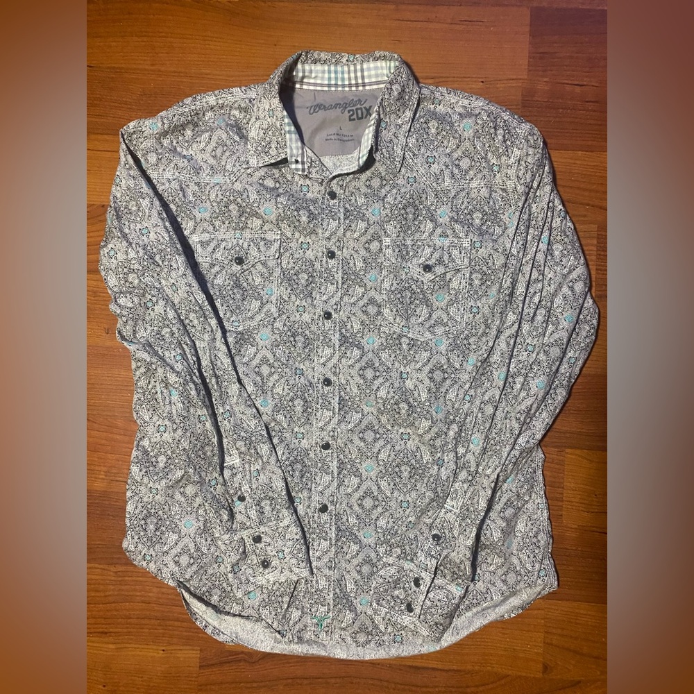 Wrangler 20X Pearl Snap Long Sleeve Shirt Men’s Large